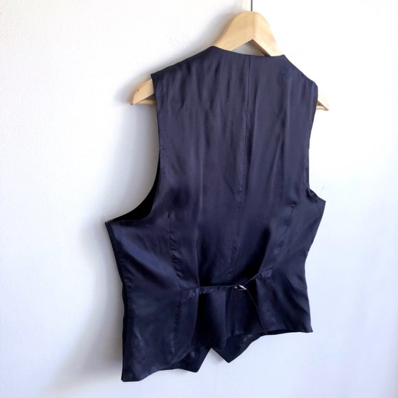 MANGO Mens Suit Vest Blue Windowpane Check Wool 42 - Picture 8 of 15